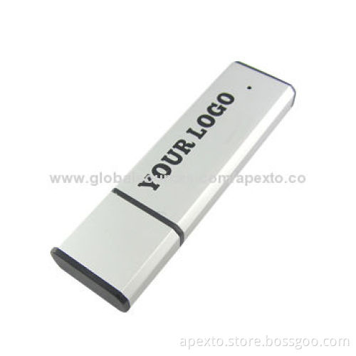 Silver Metal USB Flash Drive, Comes with Plug-and-play Function